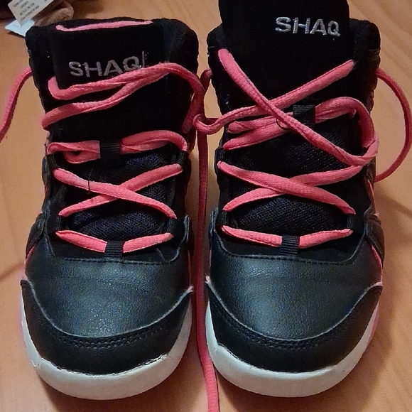 Kids Black and Pink Sneakers